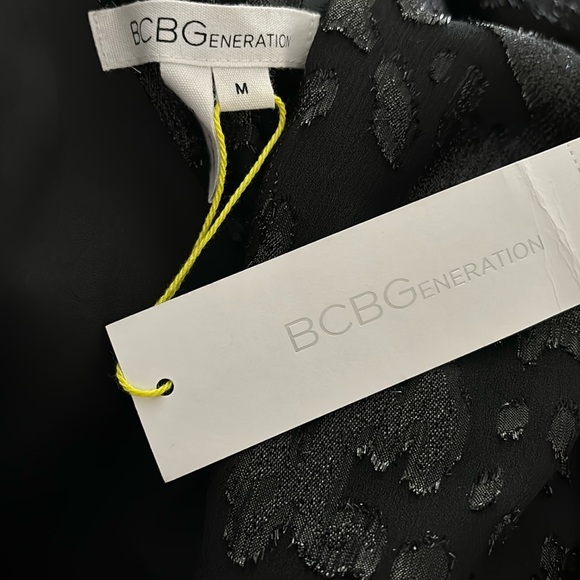 BCBGeneration blazer jacket shawl leopard shimmer design cutout open back NWT M - Picture 8 of 17